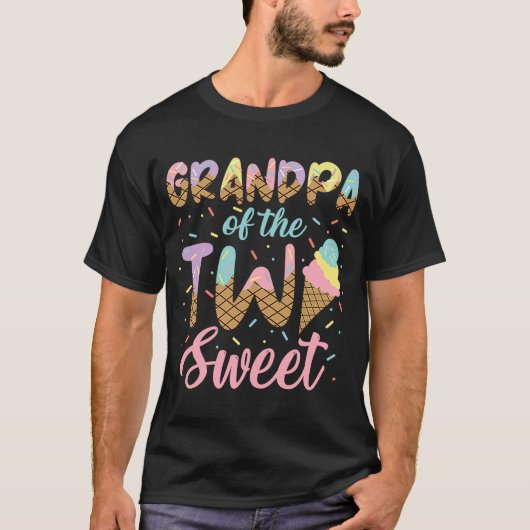 T-shirt Grand-père des deux douces filles d'anniversaire C (Devant)