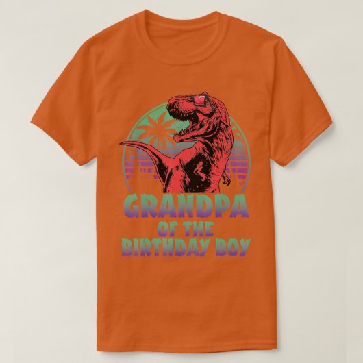T-shirt Grand-père Dinosaur de l'Anniversaire garçon corre (Design devant)
