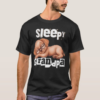 T-shirt Grand-père du Labrador grand-père de Sleepy amoure