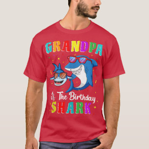 T-shirt Grand-Père Du Requin Anniversaire Famille Annivers