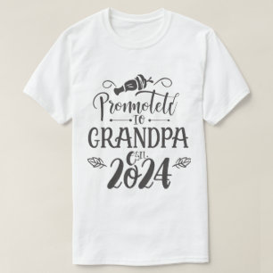 T-shirt grand-père est 2024, Promoted To Grandpa Est. 2024
