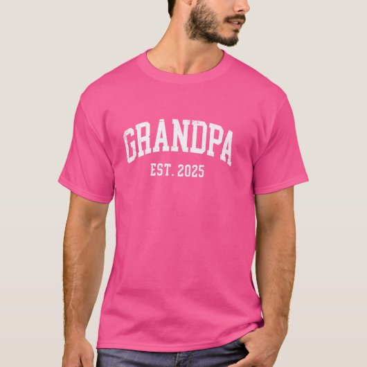 T-shirt Grand-Père Est. Grand-Père Cool Créé En 2025 Arg (Devant)