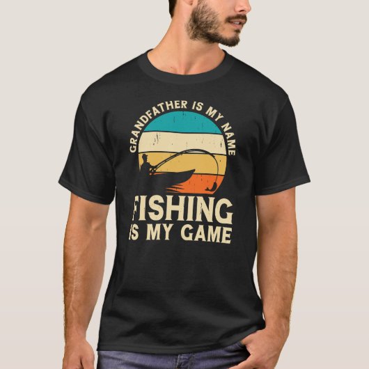 T-shirt Grand-père est mon nom la pêche est mon jeu (Devant)