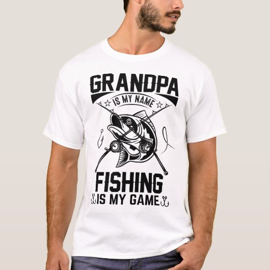 T-shirt Grand-Père Est Mon Nom Pêche Est Mon Jeu, Drôle De (Devant)