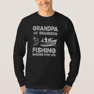 T-shirt Grand-Père Et Grand-Fils Épouses De Pêche Pour Mat