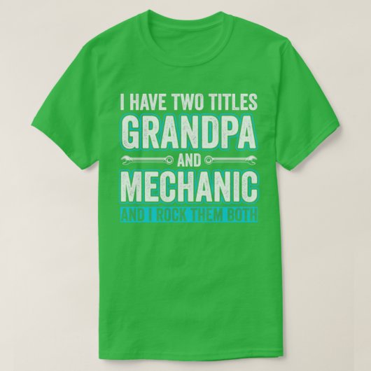 T-shirt Grand-père et mécanicien Funny Garage Fixation voi (Design devant)