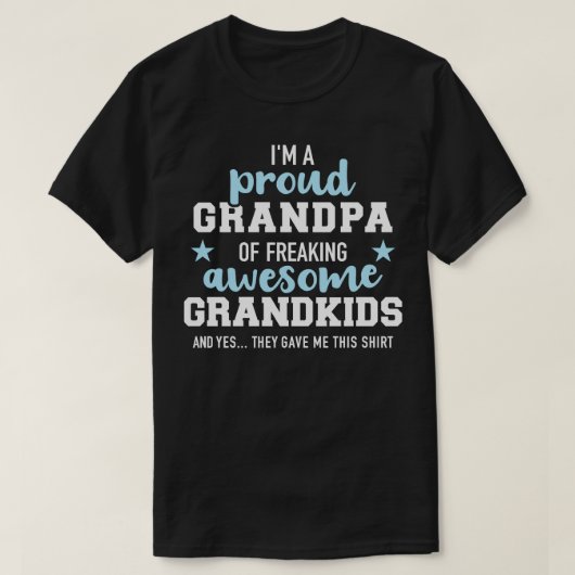 T-shirt Grand-père fier de petits-enfants géniaux (Design devant)