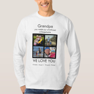 T-shirt Grand-père Nous vous aimons Photo Personnalisé Bla
