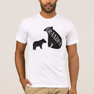 T-shirt Grand-père ours géométrique et petit monochrome