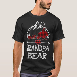 T-shirt Grand-père Ours Pajama de Noël Rouge Plaid Buffalo