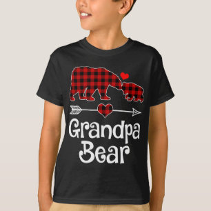 T-shirt Grand-père Ours Pajama de Noël Rouge Plaid Buffalo
