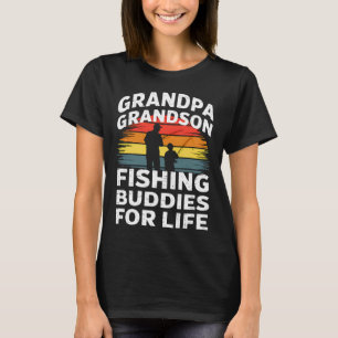 T-shirt Grand-père pêcheur et petit-fils amis de pêche pou