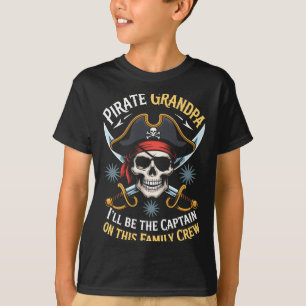 T-shirt Grand-père pirate squelette capitaine de bateau fl