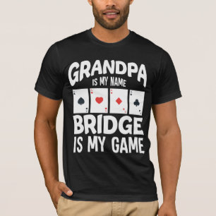 T-shirt Grand-père Pont Carte Jeu Gambler Family Humour