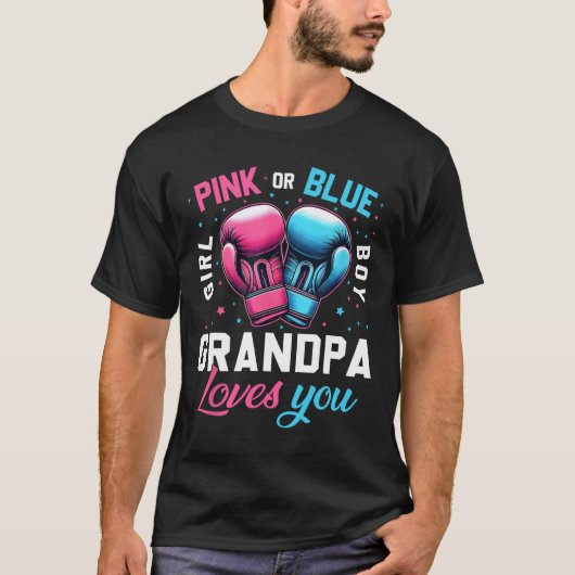 T-shirt Grand-Père Rose Ou Bleu Vous Aime Boxer Genre Reve (Devant)