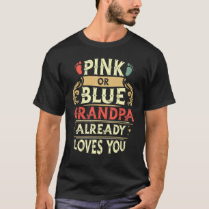T-shirt Grand-Père Rose Ou Bleu Vous Aime Déjà Rétro