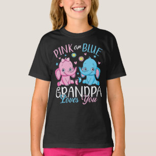 T-shirt Grand-Père Rose Ou Bleu Vous Aime Eléphant Bébé Fi