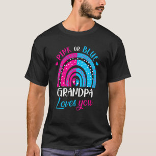 T-shirt Grand-Père Rose Ou Bleu Vous Aime Rainbow Genre Ré