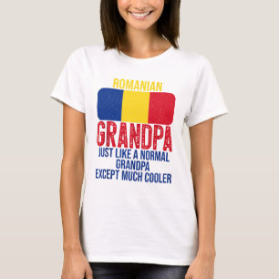 T-shirt Grand-père roumain vintage Roumanie Drapeau pour l