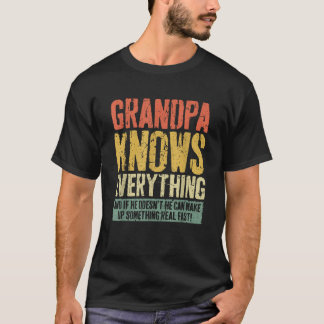 T-shirt Grand-Père Sait Tout Ce Qui Est Amusant Grand-Père