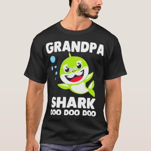 T-shirt Grand-père Shark Funny (Devant)