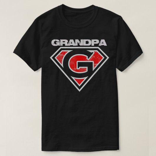 T-shirt Grand-père Superhero Funny (Design devant)