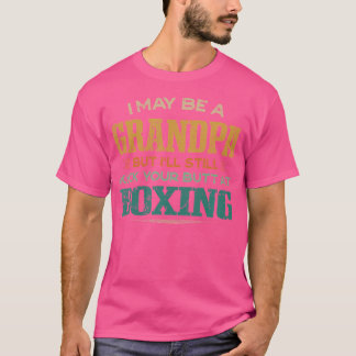 T-shirt Grand-Père Tire Le Beurre À La Boxe Funny Boxer Hu