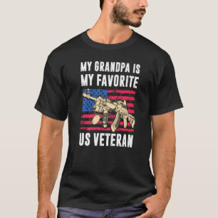 T-shirt Grand-père Us vétéran américain Drapeau fier vétér