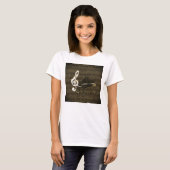 T-shirt Grand Piano Treble Clef Bronze Partition (Devant entier)