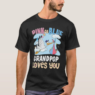 T-shirt Grand-pop rose ou bleu vous aime meilleur grand-pè