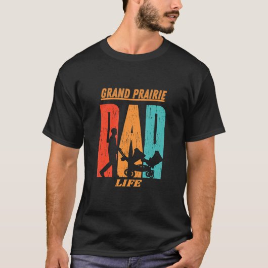 T-shirt Grand Prairie Native Fundy State Drapeau Papa Pare (Devant)