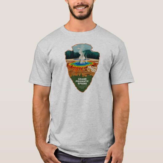 T-shirt Grand Prismatic Spring Yellowstone Arrowhead (Devant)