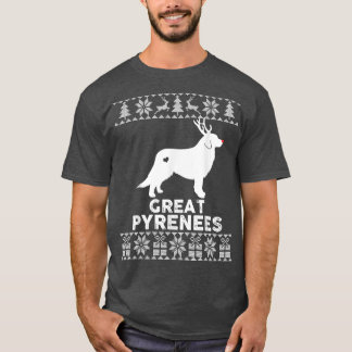 T-shirt Grand Pyrénées Chien Animateur Lover Reindeer Laid