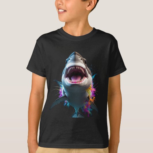 T-shirt grand requin blanc (Devant)