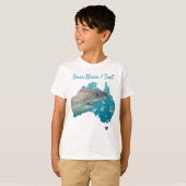 T-shirt Grand requin blanc Australie Garçons bleus et blan (Devant entier)