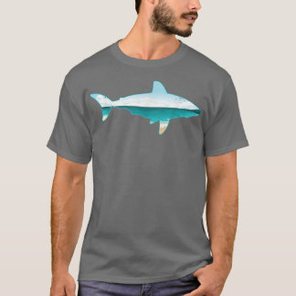 T-shirt Grand requin blanc Impression avec paysageAmoureux