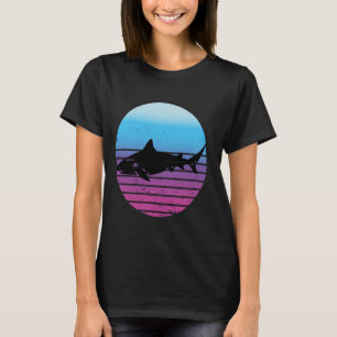 T-shirt Grand requin blanc requin de l'océan silhouette Re