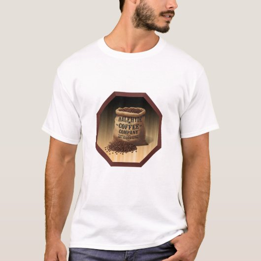 T-shirt Grand sac de toile de jute avec étiquette pour Hal (Devant)