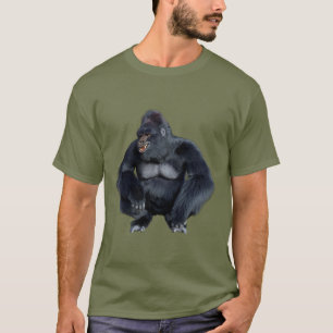 T-shirt Grand singe gorille noir