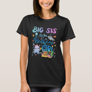 T-shirt Grand Sis De L'Anniversaire Fille Poisson Mer Océa