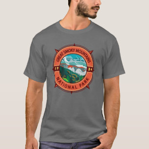 T-shirt Grand Smoky Mountains Parc national Retro Compass