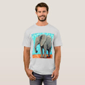 T-shirt Grand tableau d'éléphant bébé  (Devant entier)