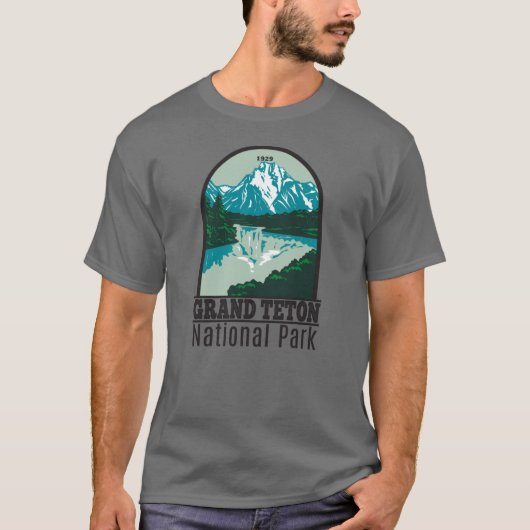 T-shirt Grand Teton Jackson Hole Valley National Park (Devant)