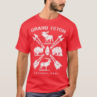 T-shirt Grand Teton National Park et Moose Bear Buffalo E