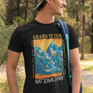 T-shirt Grand Teton National Park Wyoming Retro Trouvé