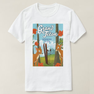 T-shirt Grand Teton Wyoming pour skier.