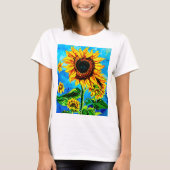 T-shirt Grand tournesol aquarelle peinture nature T-Sh (Devant)