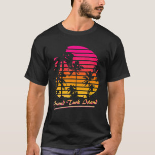 T-shirt Grand Turk Island Cool des années 80 Palm Trees Su