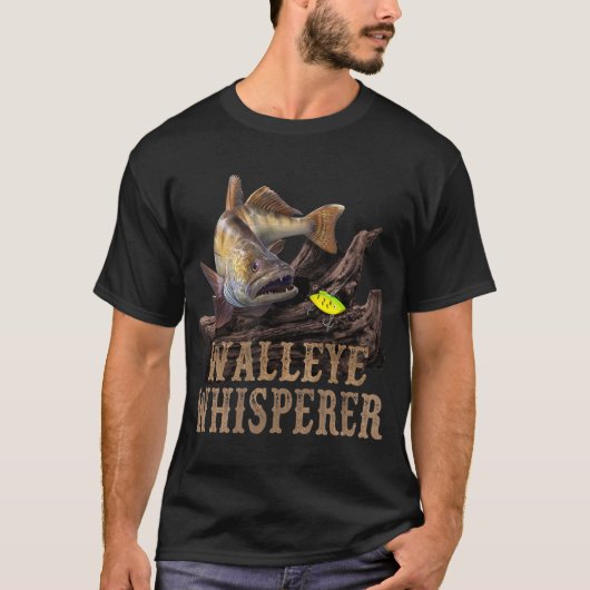 T-shirt Grand Walleye Avec Dessin De Lure De Pêche : Walle (Devant)
