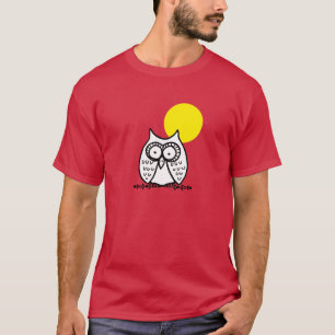 T-shirt Grand yeux drôle de chouette de dessin animé et lu